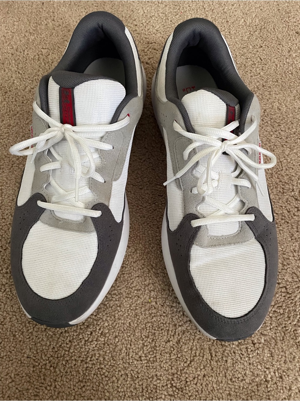 Under Armour Men's White and Gray Lace-Up Sneakers
